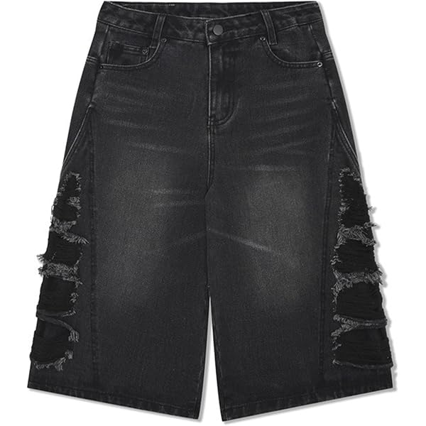 パンツ 00s SEANJOHN BAGGY DENIM SHORTS BLACK 00s Y2K Sean John Baggy Contrast Stitch Black Denim Shorts